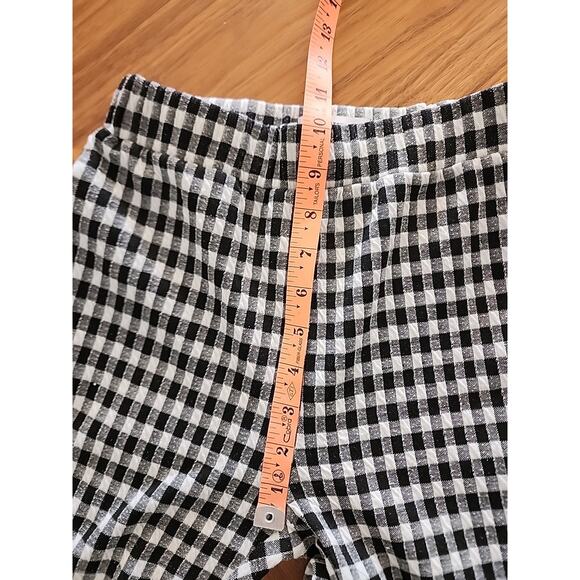 Urban Outfitters Pants Small Black White Gingham Cara High Waist Kick Flare - Picture 5 of 5